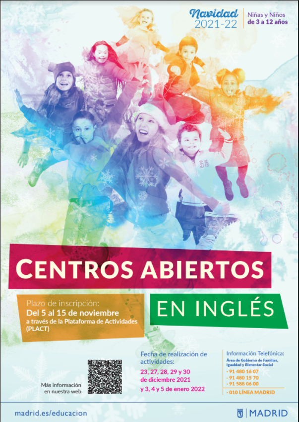 Centros abiertos en inglés: Navidad 2021-2022