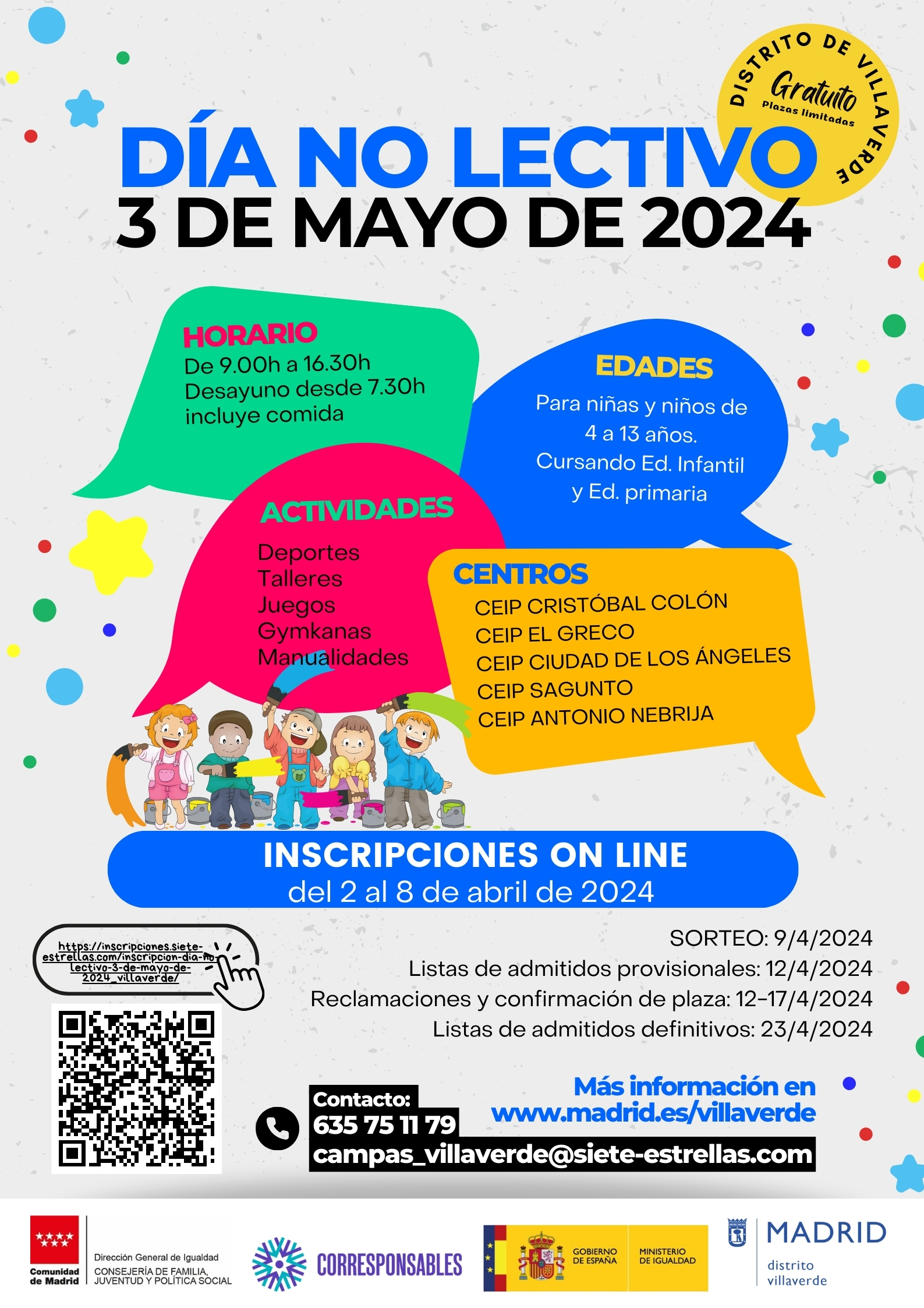 CAMPAMENTOS URBANOS EN DÍAS SIN COLE" - 3 DE MAYO DE 2024 - DISTRITO DE VILLAVERDE